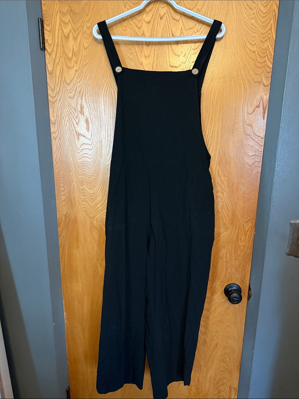 Black Wide-Leg Overalls Jumpsuit